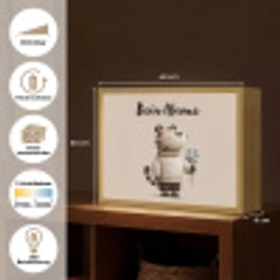 Tijger - Blauwe bloemen - Rustig Light Box met batterij (Wandlamp kind) middel -USP_websiteoverzichtDE