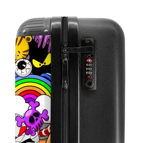 Kleurrijke Monstermix Koffer - NBS - Handbagage middel -slot