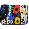 Bloemen - Bladeren - Abstract - Zwart laptophoes neopreen klein -zkaufland3dotto