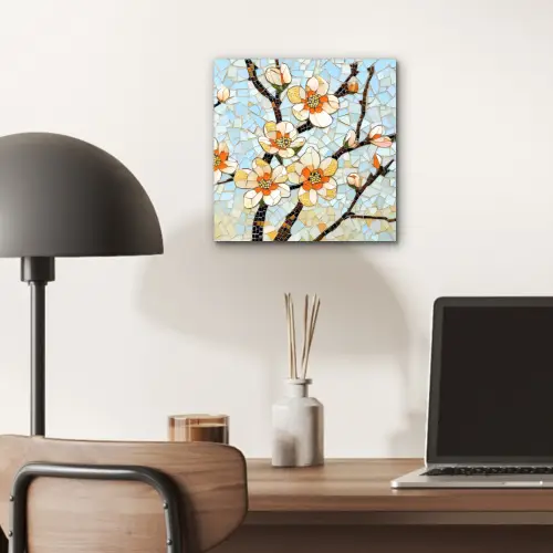Bloesems - Wit - Mozaïek - Tak aluminium wit klein -sfeer5