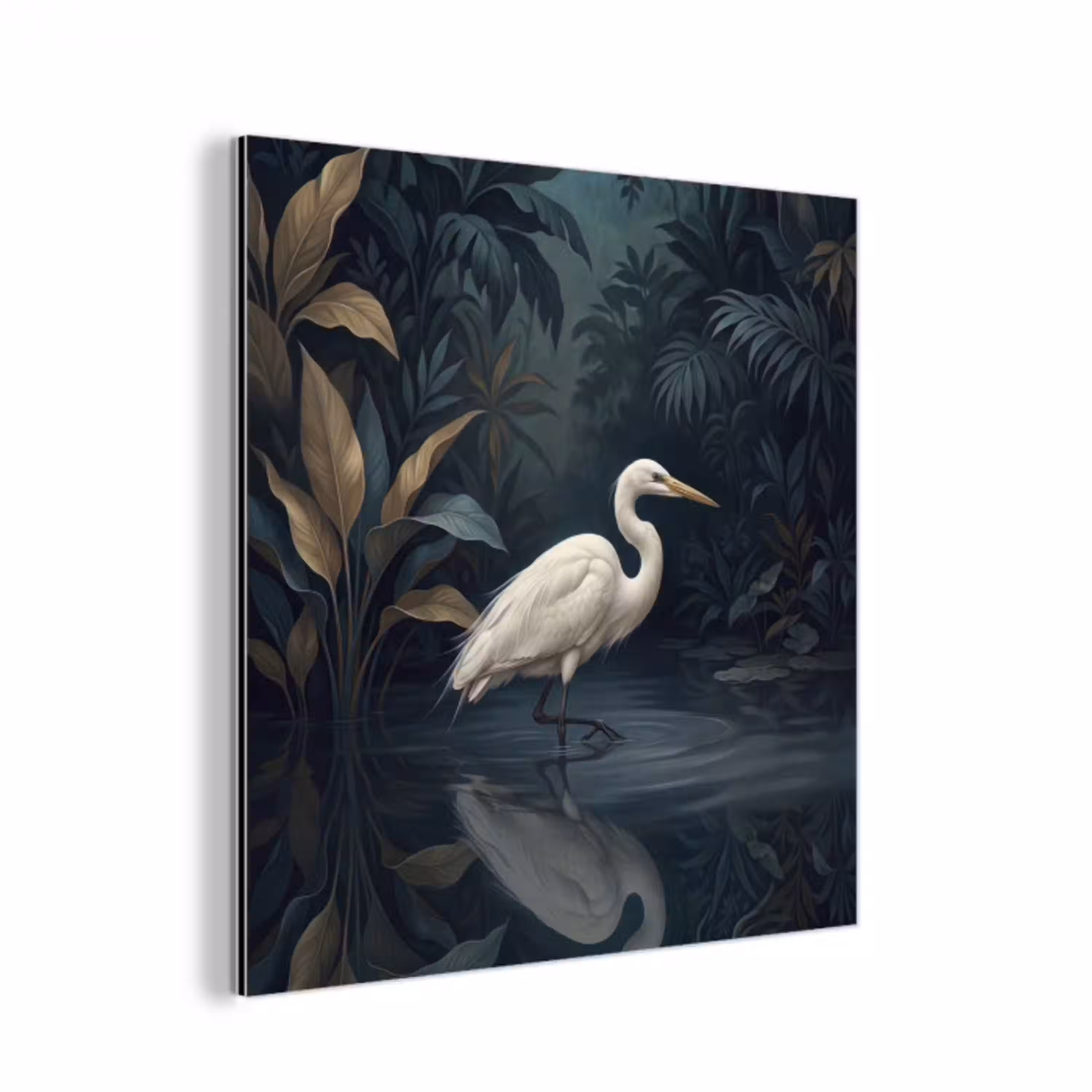 Reiger - Water - Natuur - Modern - Wit aluminium wit klein -3d
