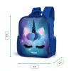 Eenhoorn op een sterrenhemel achtergrond Kinderrugzak - Blauw middel -productfoto_formaten