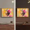 Vogel - Vrouw - Abstract - Bloem Light Box met batterij (Wandlamp) middel -sfeer3