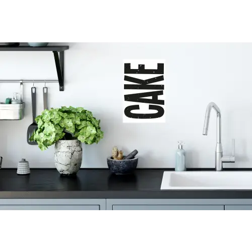 Zwart - Cake - Eten - Decoratie Muursticker klein -keuken