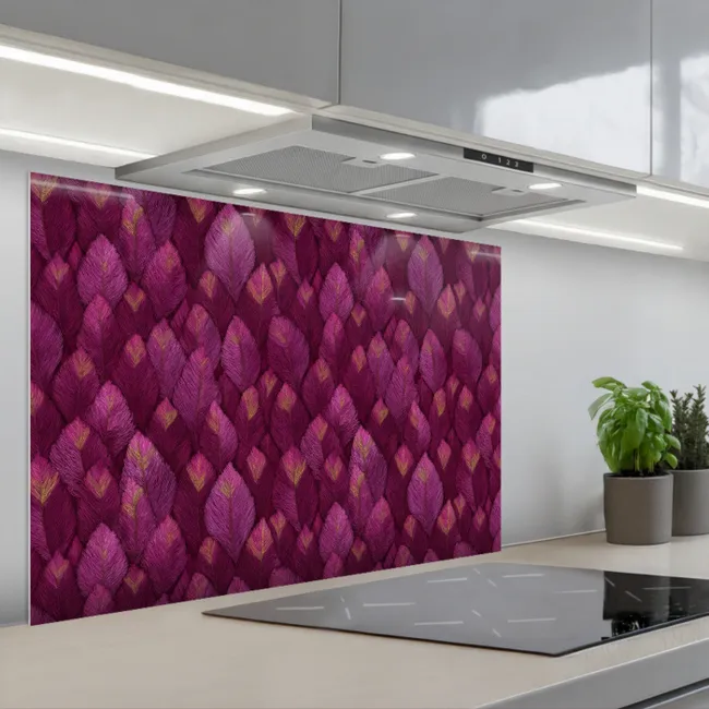 Paraschizzi cucina - Foglie - Motivo - Borgogna