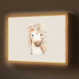 Paard - Bohemian - Pastel - Stippen Light Box met batterij (Wandlamp) middel -z3d_website