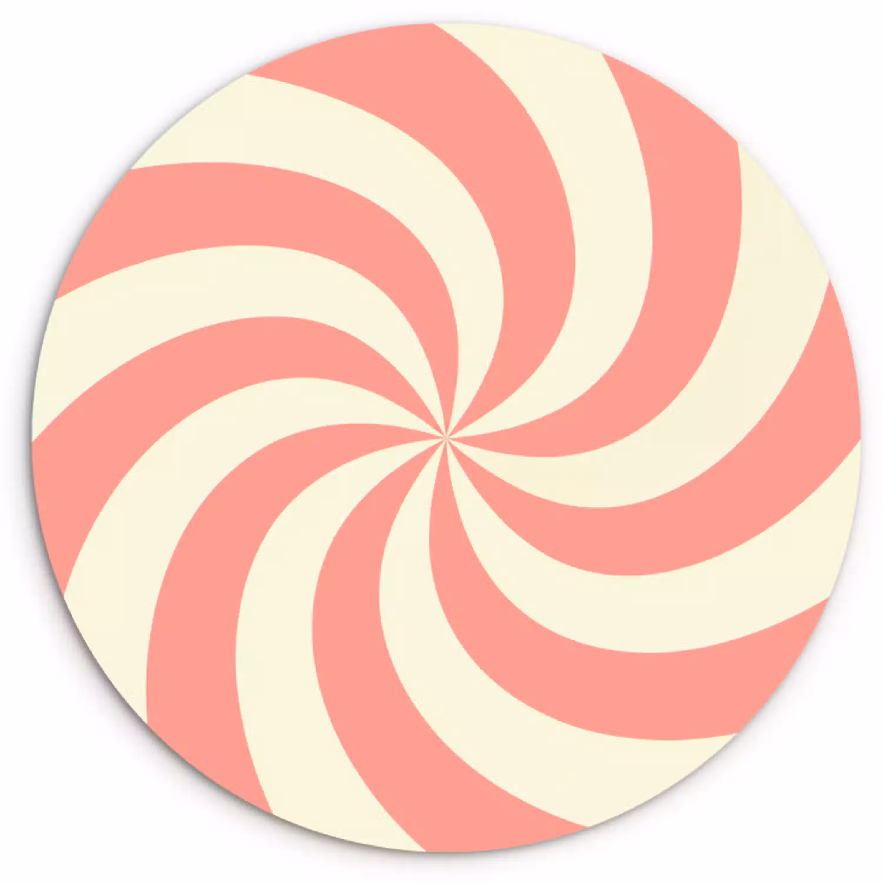 Spiraal - Patroon - Abstract - Roze - Beige Wandcirkel kunststof plaat 5mm dik klein -3d