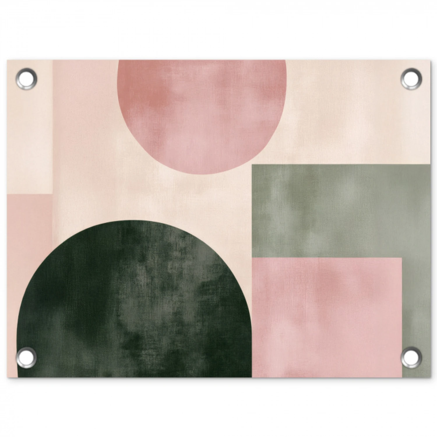 Vormen - Abstract - Cirkel - Zwart tuinposter los doek klein -3d