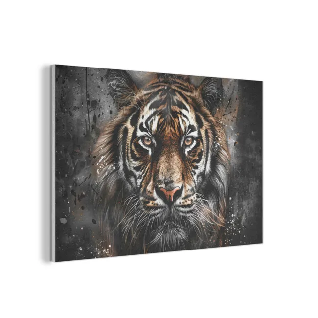 Akoestisch schilderij - Tijger - Dieren - Portret - Luxe - Zwart