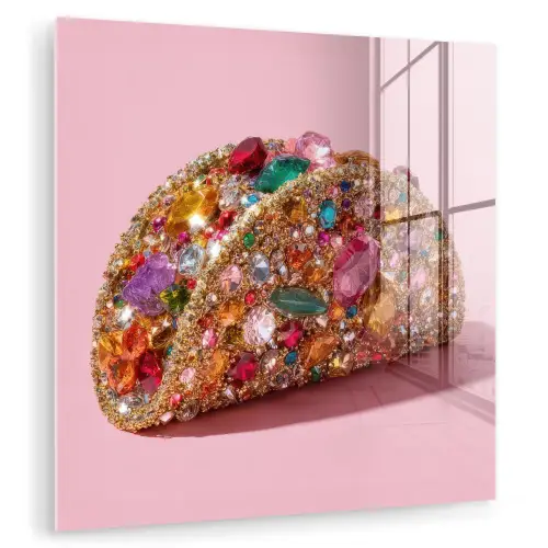 Taco - Kleurrijk - Edelstenen - Goud plexiglas 5mm klein -zzzproduct_nieuw