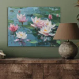Waterlelies - Bloemen - Roze - Water PET vilt klein -sfeer2