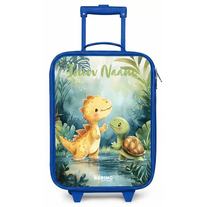 Dino - Schildpad - Jungle Kinderkoffer - Blauw klein -zz3dotto