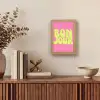 Bonjour - Roze - Fel groen Light Box met kabel (Tafellamp) klein -sfeer2