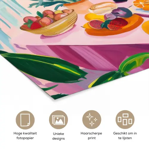 Tafel - Wijn - Fruit poster papier klein -closeup_NL