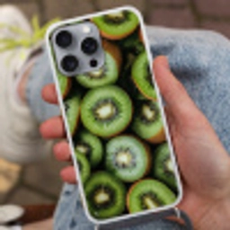 Kiwi - Fruit - Groen Hoesje iPhone 16 Pro Max met koord klein -sfeer3