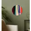 Kleurbanen - Verticaal - Kleurrijk Wandcirkel kunststof plaat 5mm dik klein -sfeer3