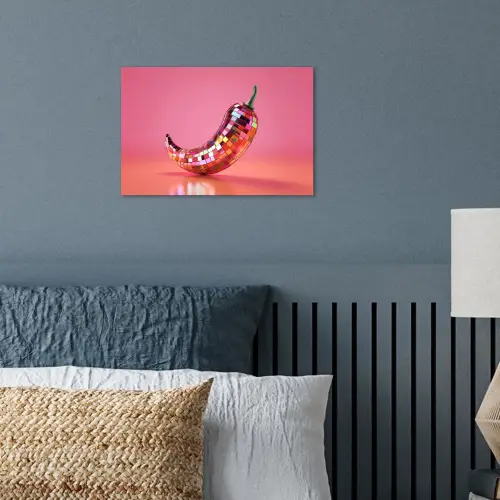 Peper - Disco - Rood - Glitter poster papier klein -sfeer2