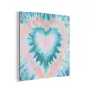 Hartvormig - Tie dye - Pasteltinten - Lichtgroen aluminium wit klein -3d