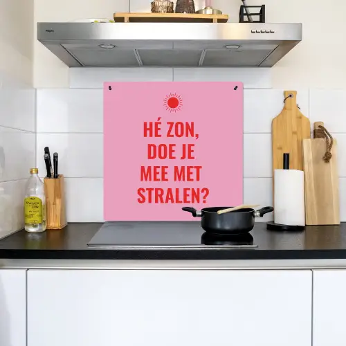 Roze - Zon - Quote Inductie beschemer met haakjes middel -sfeer2