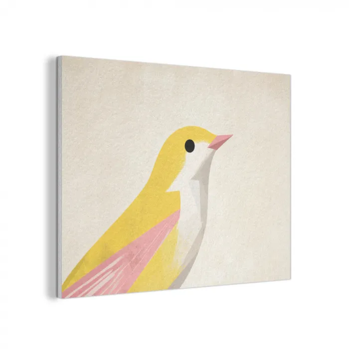 Vogel - Minimalistisch - Geel PET vilt klein -3d