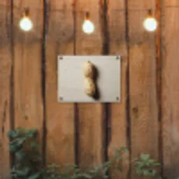 Pinda - Ruw - Beige tuinposter los doek klein -sfeer1