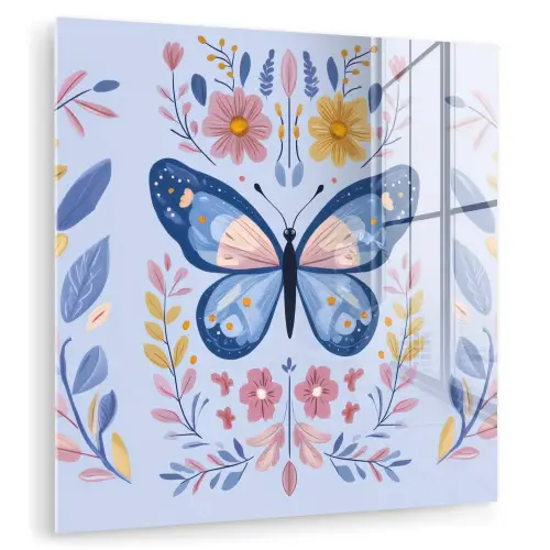 Vlinder - Lichtblauw - Sierlijk - Bloemen plexiglas 5mm klein -zzzproduct_nieuw