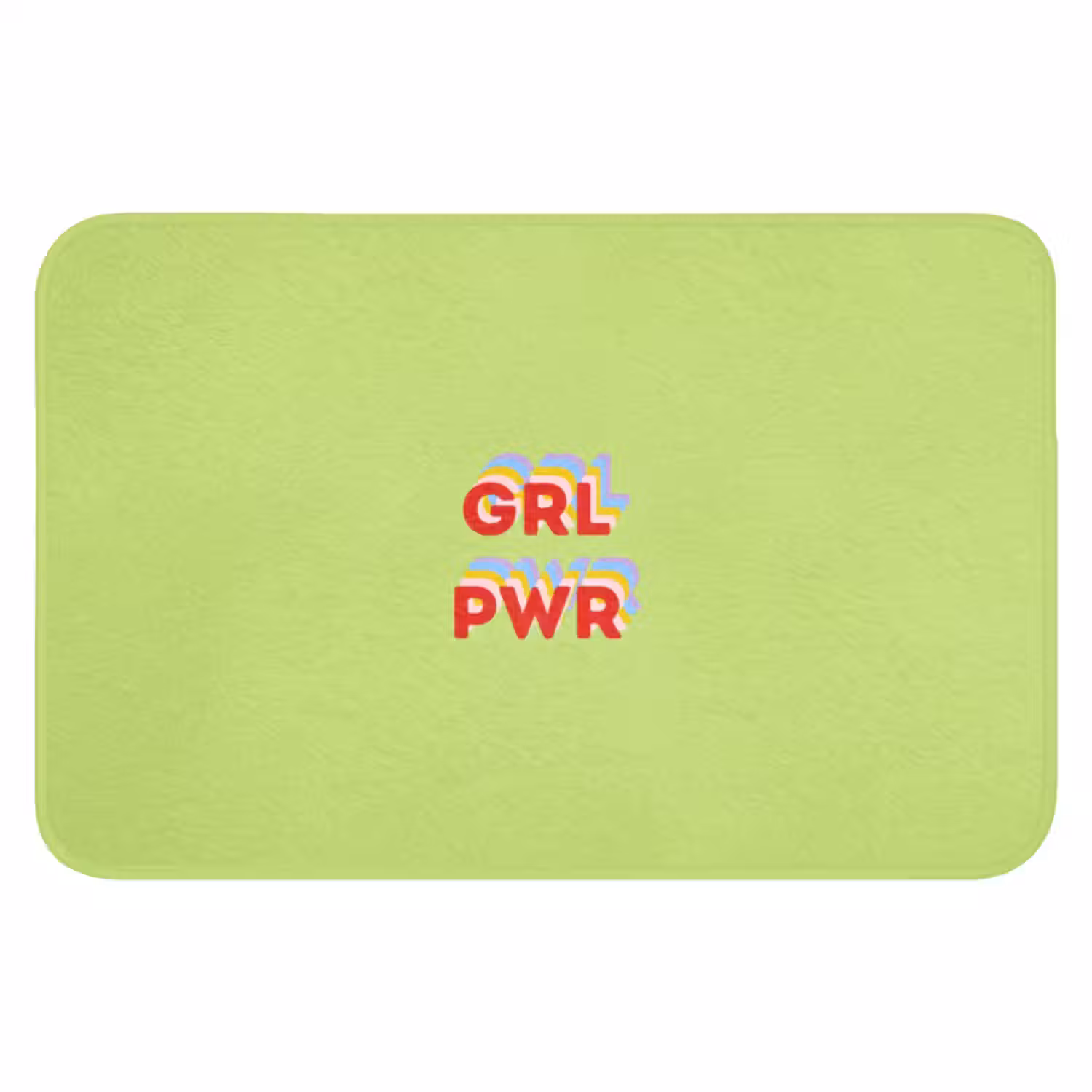 Badmat - Grl pwr - Groen - Rood - 3D