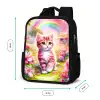 Roze regenboogkatje Rugzak - Zwart middel -productfoto_formaten