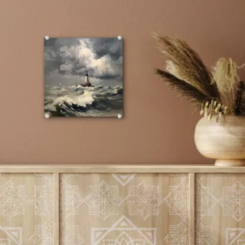 Vuurtoren - Golven - Storm plexiglas 5mm klein -sfeer5
