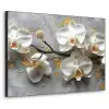 Bloemen - Orchidee - Abstract - Modern Textielframe zwart klein -3d