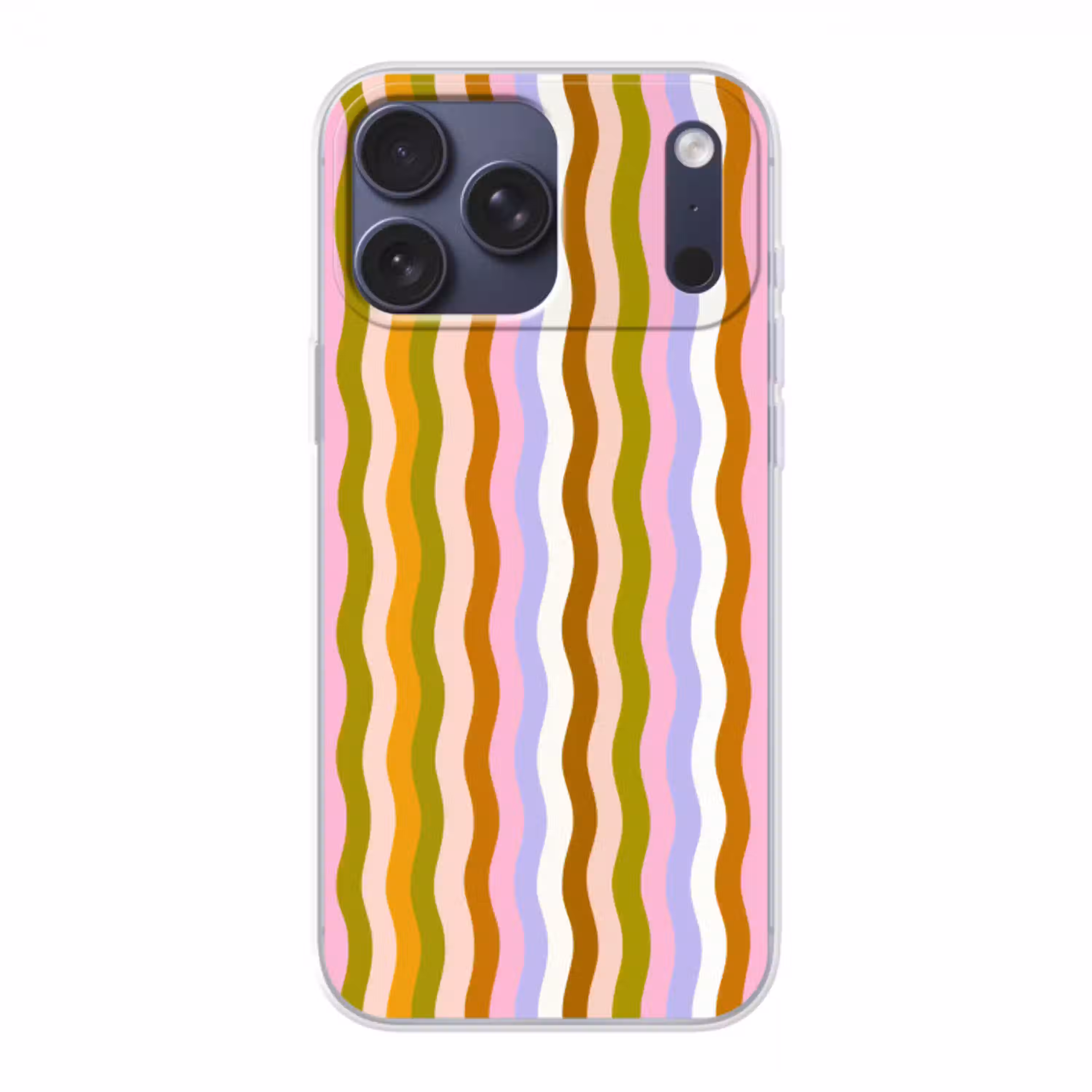 lijnen - Golven - Pastelkleuren - Patroon Telefoonhoesje iPhone 17 Pro Max klein -3d