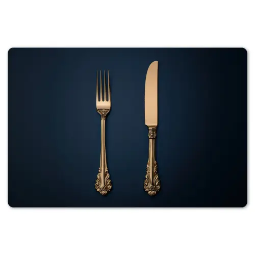 Bestek - Donkerblauw - Goud Placemat vinyl groot -zzsfeer1_Kitchenyeah-website