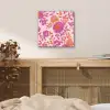 Bloemenpatroon - Roze - Oranje - Bloemen aluminium wit klein -sfeer3