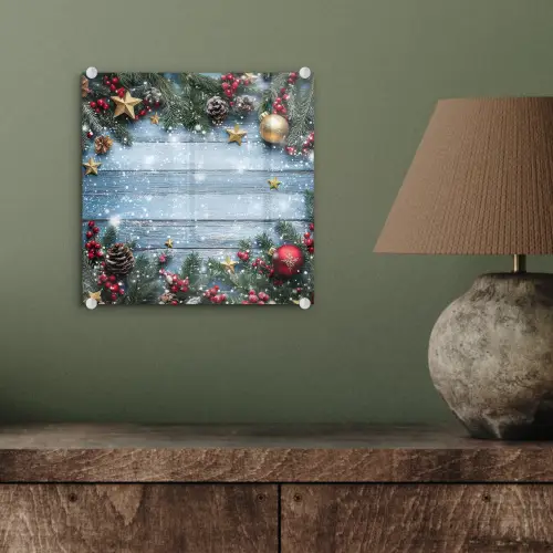 Kerstomlijsting - Sneeuw - Meerkleurig plexiglas 5mm klein -sfeer3