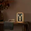 Kreeft - Goud - Textuur - Zwart Light Box met kabel (Tafellamp) klein -sfeer4