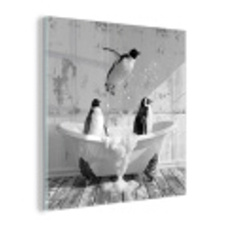 Pinguïns - Vintage - Dieren - Zwart - Wit plexiglas 5mm klein -z3d