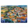 Dorp - Heuvels - Landschap - Bomen Placemat vinyl groot -zzsfeer1_Kitchenyeah-website