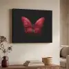 Vlinder - Rood - Minimalistisch Textielframe zwart klein -sfeer3