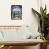Doorkijk - Toscane - Landschap - Poort tuinposter los doek klein -sfeer7