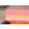 Zon - Abstract - Landschap - Oranje muismat rubber klein -closeup