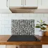 Grafisch - Lijnen - Zwart - Wit keuken achterwand spatscherm klein 900 -sfeer2