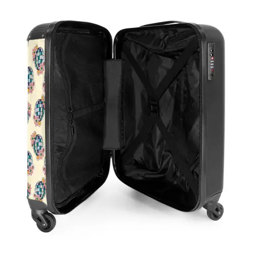 Retro disco bal boekt patroon kleurrijk NBS - Handbagage koffer - Volwassenen Unisex middel -binnenkant