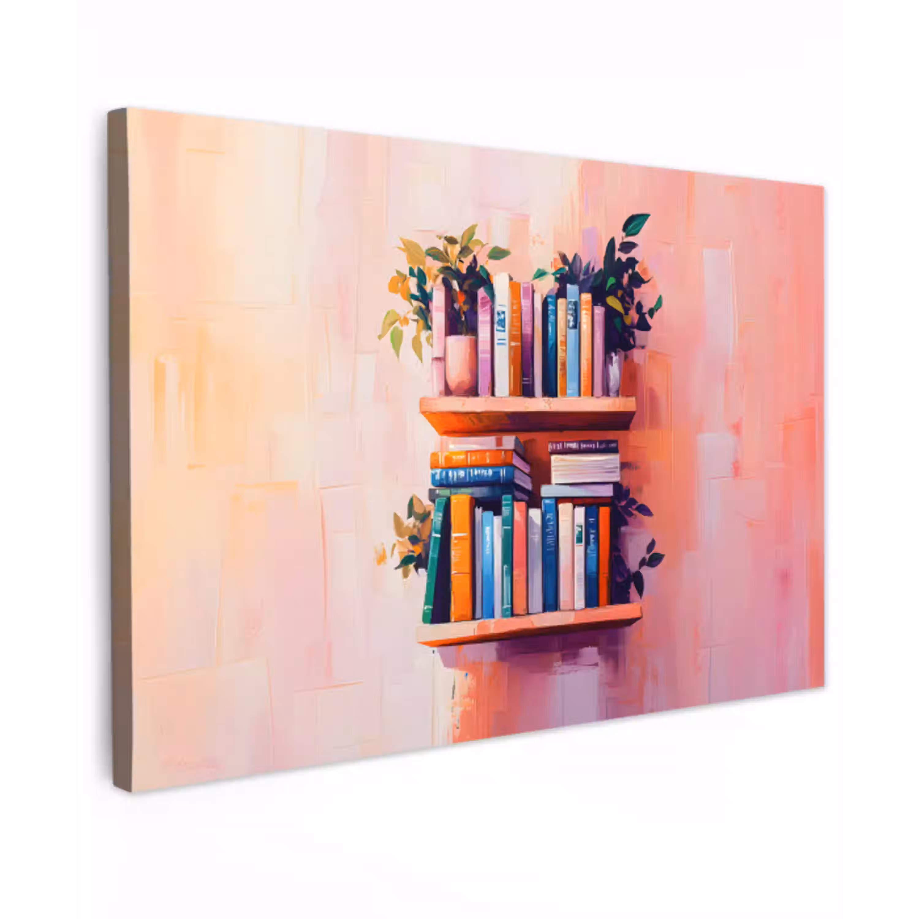 Planken - Boeken - Bladeren canvas 2cm klein -z3d