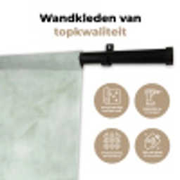 Groen - Marmer - Vloeiende aders Wandkleed katoen klein 269 -sfeer2