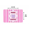 More coffee - Roze - Paars - Strepen - Mok Placemat vinyl groot -specs