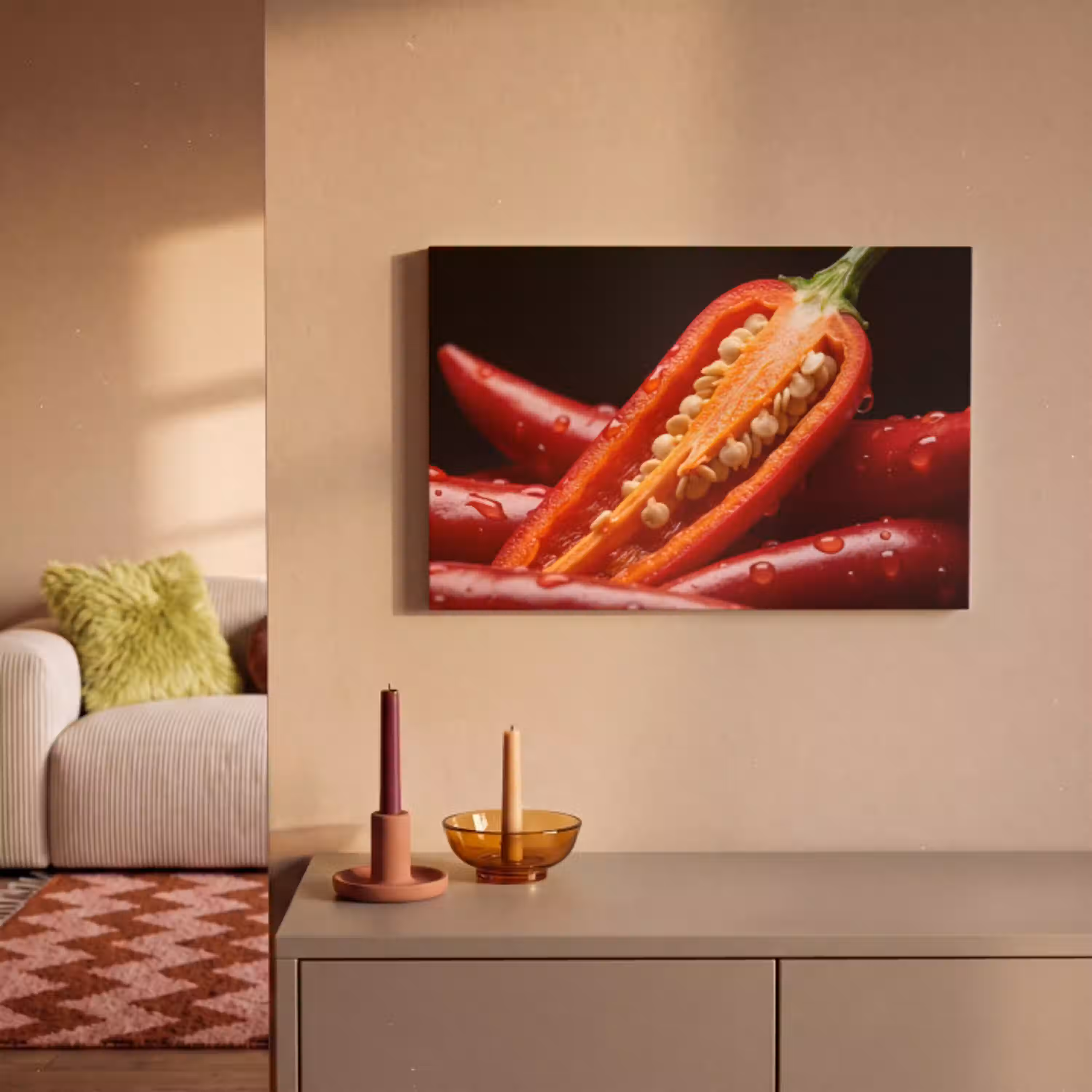 Chilipeper - Rood - Eten canvas 2cm klein -sfeer1