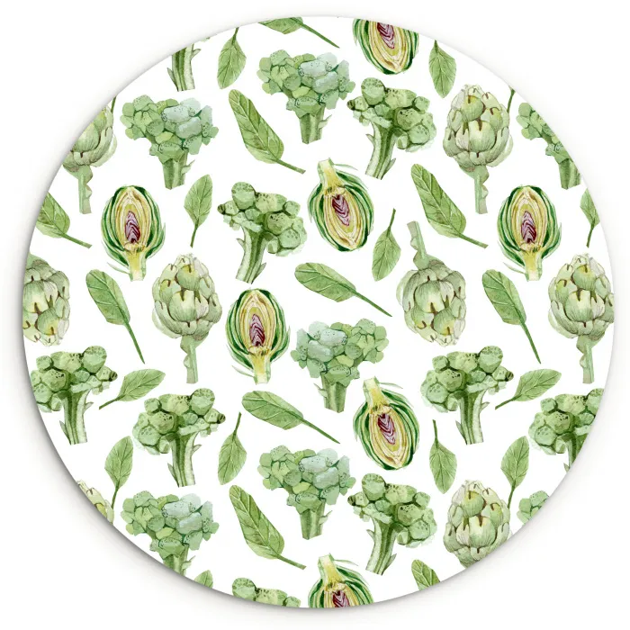 Groene - Groente - Broccoli - Artisjokken Wandcirkel plexiglas klein 852 -3d