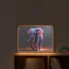 Olifant - Kleuren - Sterren - Dier Light Box met batterij (Wandlamp kind) middel -sfeer1_kind