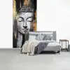 Boedhha - Penseelstreken - Goud - Abstract fotobehang vinyl groot -slaapkamer