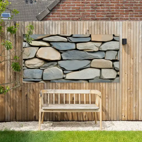 Stenen - Rustiek - Grijs Tuinposter op houten frame 2 cm dik xxl -sfeer4